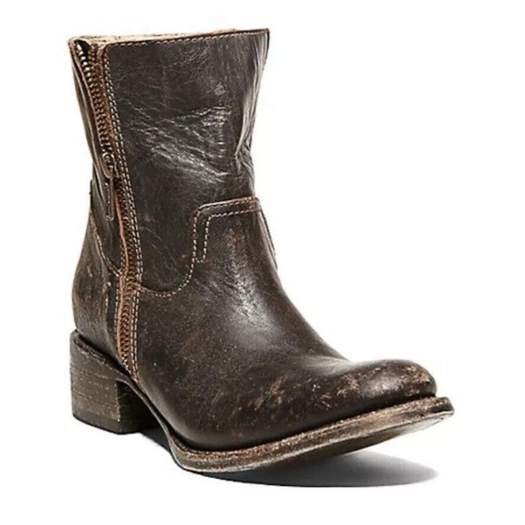 FREEBIRD Austin Boot Black Mid Calf Ankle Bootie Zip Up Double Zipper Size 7